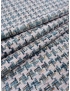 Viscose Blend Tweed Fabric Houndstooth Blue White 