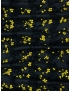 Mtr. 1.50 Fringe Embroidered Tulle Floral Fabric Black Yellow Emanuel Ungaro