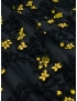 Mtr. 1.50 Fringe Embroidered Tulle Floral Fabric Black Yellow Emanuel Ungaro